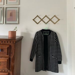 Checkered coadigan with zip